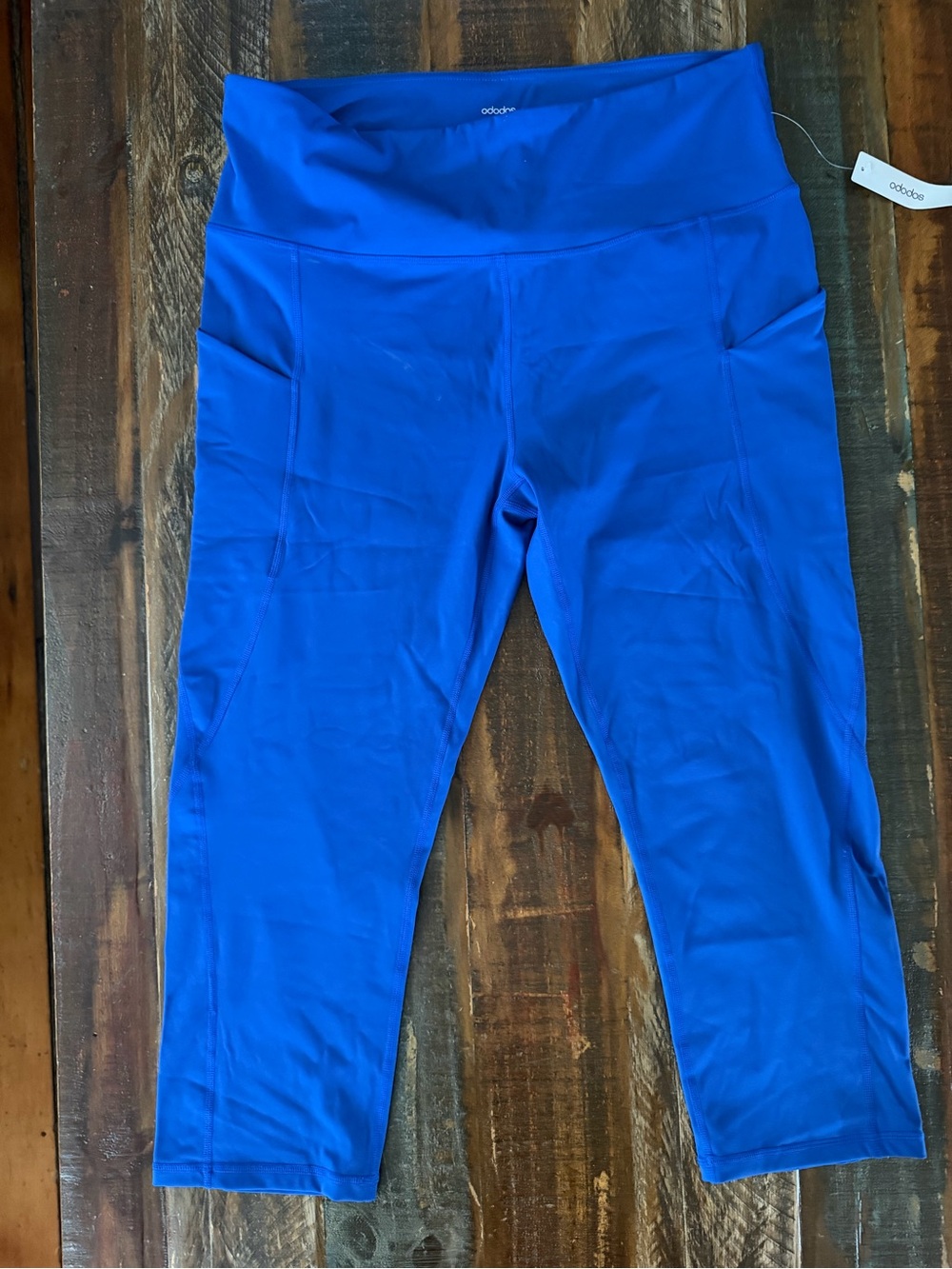NWT ODODOS Women’s 2XL Blue Pocket High Waist Capri Leggings | SKU 0052